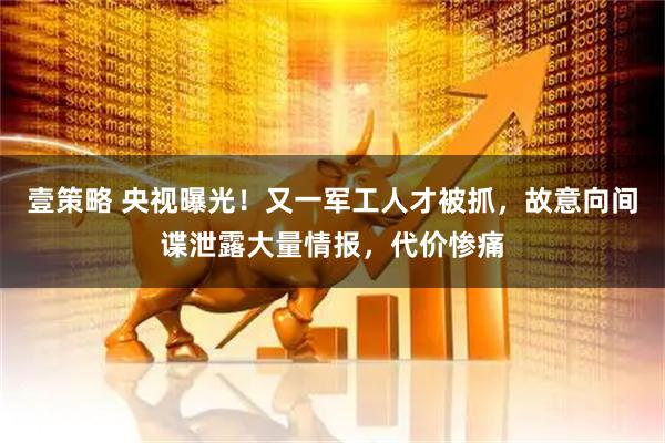 壹策略 央视曝光！又一军工人才被抓，故意向间谍泄露大量情报，代价惨痛